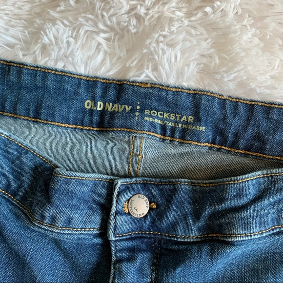 Old Navy Rockstar Mid-Rise Raw Hem Jeans 26 Long - Picture 6 of 11